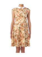 衿付きフラワーワンピース/ライトオレンジ(066)