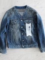 CONEデニム ノーカラージャケット（ブラックペイント）/ネイビー(093)