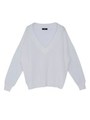 WIDE V/N knit TOPS/BLU