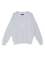 WIDE V/N knit TOPS/BLU