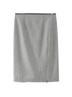 [L]ライトフラノストライプスカート/ライトグレー(311)