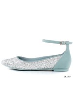 アンクルストラップグリッターフラッツ/SILVER