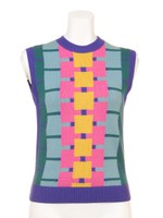 カラーブロックニットベスト/PBEG