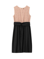 クラシカルレース切り替えワンピース/サンドベージュ(153)