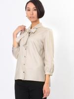 サテンボウタイブラウス/ブラック(019)