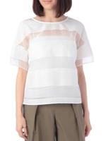 シアーボーダーシャツ/ネイビー(093)