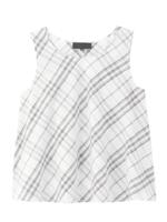 シルク混チェックブラウス/ライトベージュ(251)