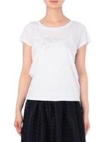 シルバー刺しゅうロゴTシャツ/サックス(090)