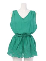 スカラップVネックチュニック/グリーン