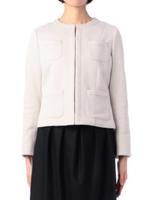 ソフトノーカラージャケット/ライトグレー(011)