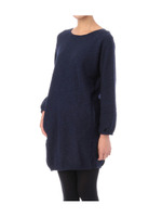 ツイード風裏毛ワンピース/ブルー系(194)