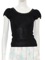 バクリボンパフスリーブニット/ブルー