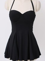 ホルターネックペプラムビキニ/ブラック