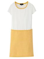 ラメニット切替えワンピース/イエロー系(433)