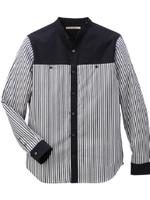 切替えロンドンストライプバンドカラーシャツ/ホワイト(001)