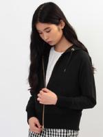 裏毛コンパクトパーカ/ブラック(019)