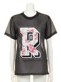 Sunset Wallflower Red Mesh Tee/BLACK