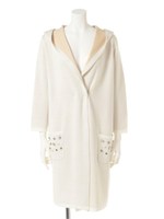 【CanCamコラボ】Ｗ　ＦＡＣＥ　ＨＯＯＤＩＧＡＮ/ホワイト