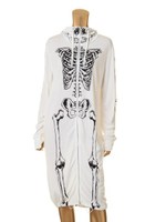 【WEB限定】ロングスカルBONEパーカー/ホワイト