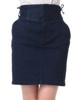 サイドスピンドルデニムスカート/カーキ