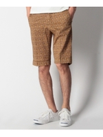 ストレッチサテン小花柄ハーフパンツ/オレンジ(967)