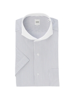 ダブルストライプクールマックス半袖シャツ/ライトブルー(391)