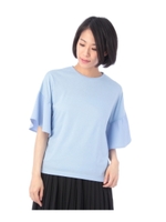 ドロップフレアカットソー/サックス(090)