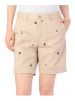 マリンモチーフ刺しゅうショートパンツ/ベージュ(052)