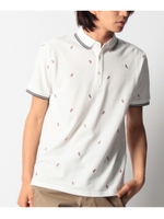 レインボー鹿の子ポロシャツ/オレンジ系(065)