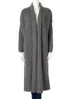 ロングニットカーディガン/グレー