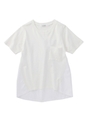 異素材ドッキングTシャツ/ブルー系(094)