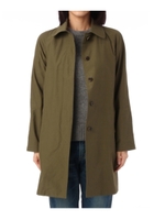 無地ステンカラーコート/カーキ系(027)