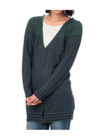 Vネックロングカーディガン/グリーン系(223)