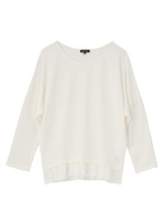 [L]ミニ裏毛リヨセルドルマンカットソー/ホワイト(001)