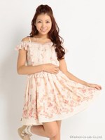 【LIZ LISA】物語花柄ワンピース/ホワイト