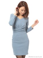 カットカシュクールワンピース/グレー