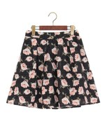 シアー花柄フレア/SK/クロ/A