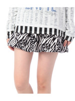 ゼブラ&英字プリントミニスカート/グレー系(112)