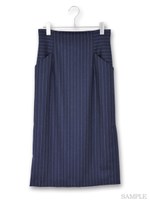 ピンストライプタイトスカート/ネイビー