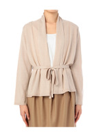 リボンつきハイゲージカーディガン/ライトベージュ(051)