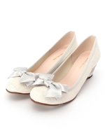 リボンウエッジパンプス/ライトグレー(011)