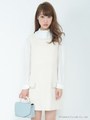 レイヤードＩラインワンピース/ベージュ