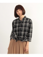 前結びタータンチェックシャツ/パープル(283)