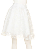 【Agneau7】フラワーオーガンジースカート/ホワイト