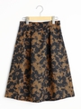 フラワープリントスカート/キャメル柄