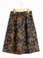 フラワープリントスカート/キャメル柄