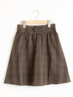 ベルトチェックスカパン/キャメル柄