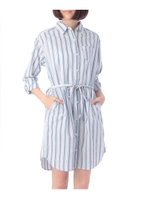 リボンベルトつきロング丈シャツ/カーキ(027)