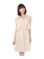 綿ローンシャツワンピ-ス/ライトベージュ(051)