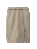 [S]千鳥格子タイトスカート/ベージュ系(254)